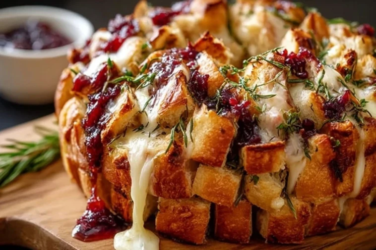 Pull-Apart Sourdough Brie and Cranberry Bread