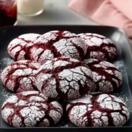 Quick Red Velvet Crinkle Cookies