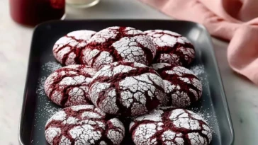 Quick Red Velvet Crinkle Cookies