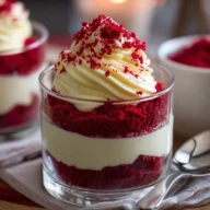 Red Velvet Dessert Cups with Vanilla Mousse