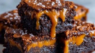 Salted Caramel Pumpkin Brownies