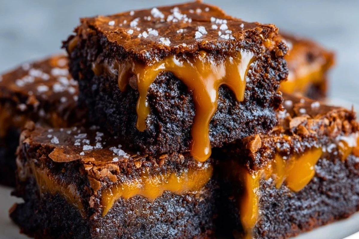 Salted Caramel Pumpkin Brownies