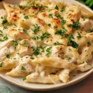 Simple Chicken Alfredo Casserole