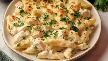 Simple Chicken Alfredo Casserole