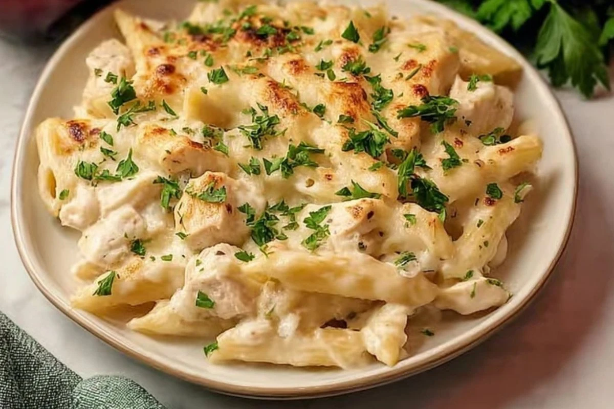 Simple Chicken Alfredo Casserole