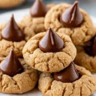 Soft Peanut Butter Cookies With Chocolate Kisses