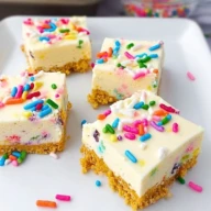 Easter Funfetti Cheesecake Bars