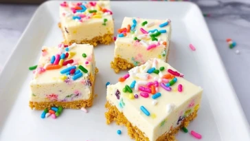 Easter Funfetti Cheesecake Bars