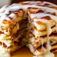 Easy Fluffy Cinnamon Roll Pancakes
