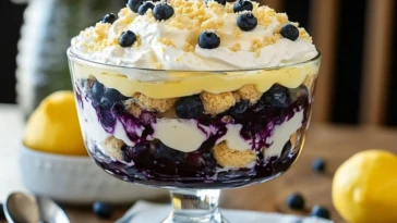 Easy Lemon Blueberry Cheesecake Trifle