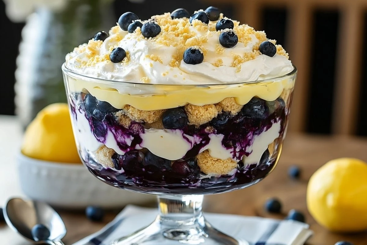 Easy Lemon Blueberry Cheesecake Trifle
