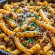 Garlic Butter Pasta with Ground Beef