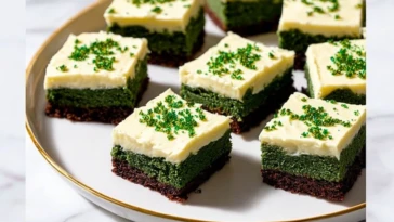 Green Velvet Brownies With Cream Cheese Frosting