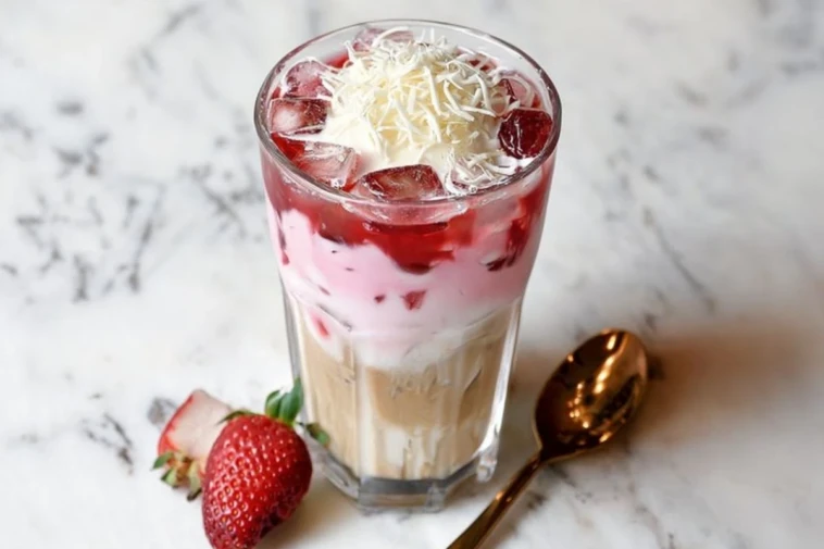 Iced White Chocolate Strawberry Latte