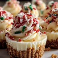 No Bake Christmas Mini Cheesecakes