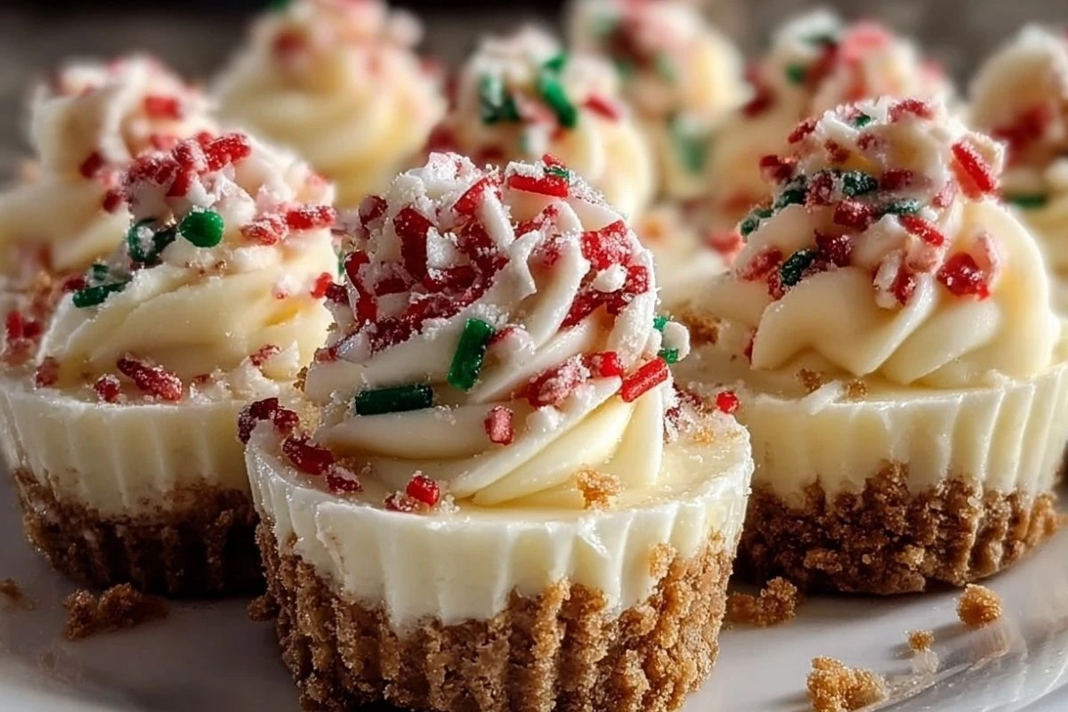No Bake Christmas Mini Cheesecakes