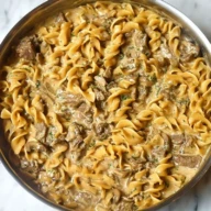 One Pot Beef Stroganoff