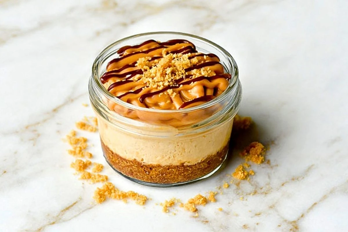 Peanut Butter Cottage Cheese Cheesecake Cups