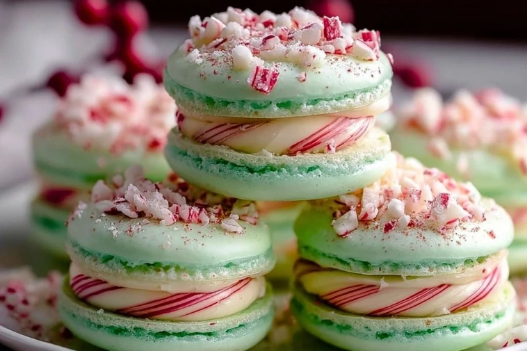 Peppermint Macarons