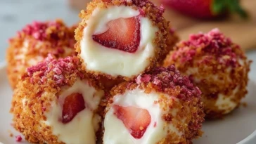 Strawberry Crunch Cheesecake Bites