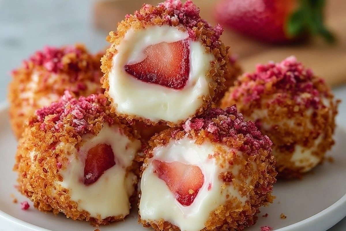 Strawberry Crunch Cheesecake Bites