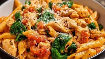 Tomato Spinach Chicken Pasta