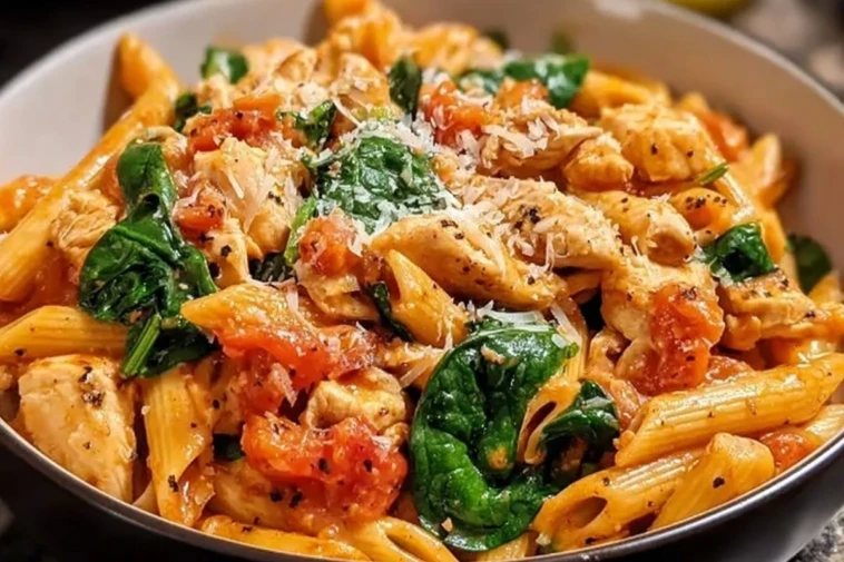 Tomato Spinach Chicken Pasta